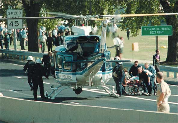 A victim from the crash site at the Pentagon